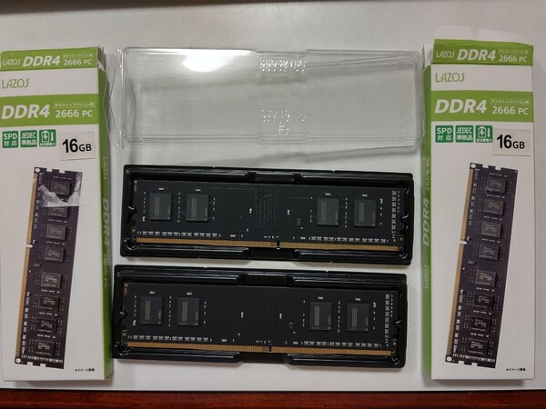 【中古品】DDR4-2666(PC4-21300) 16GB 2枚セット -385