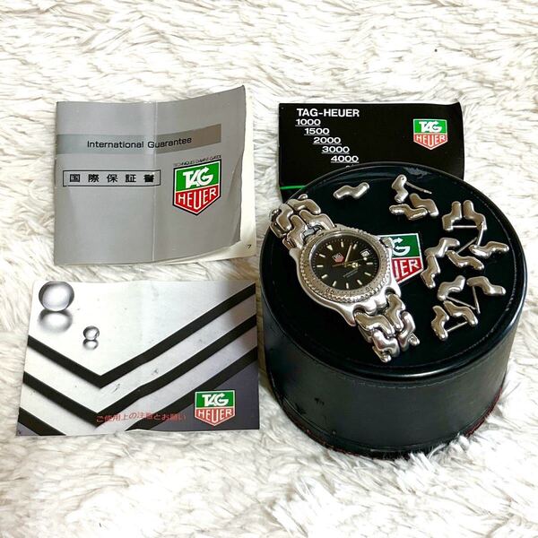 90年代 タグホイヤー TAG HEUER プロフェッショナル 200M diving watch ダイバーズウォッチ シルバー WG1214-KO 黒文字盤 ユニセックス