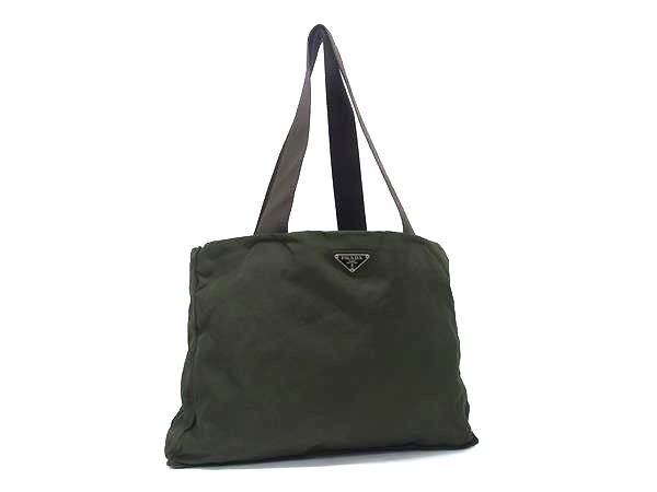 PRADA プラダ トートバッグ カーキx黒 - 4500525F0062 Yahoo!オークション -「prada プラダ トートバッグ (カーキ)」の