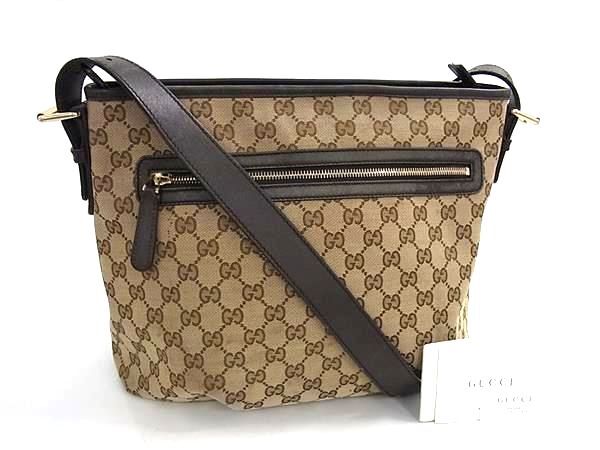 GUCCI グッチ GGキャンバス レザー ブラウン トートバッグ ショルダー GUCCI グッチ ショルダーバッグ GGキャンバス/レザー ブラウン