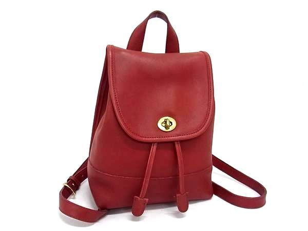 COACH レザー バックパック 赤 オールドコーチリュックサック COACH レザー バックパック 赤 オールドコーチリュックサック