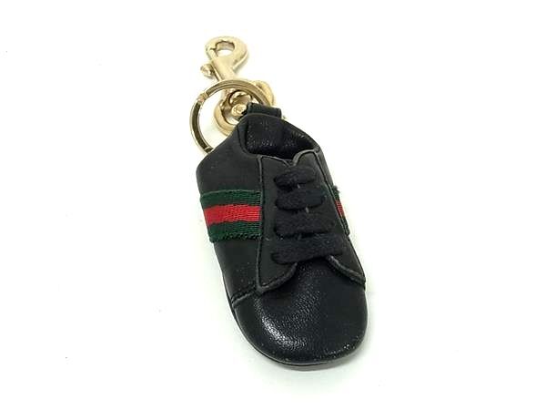 美品 GUCCI レザースニーカー キーホルダー シェリーライン ロゴ刻印 黒 Yahoo!オークション -「グッチ キーホルダー 靴」の落札相場