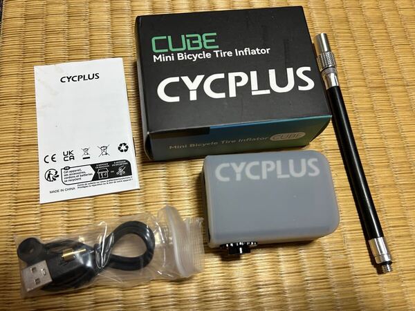 CYCPLUS CUBE Mini Bicycle Tire Inflator 延長ホース付 自転車空気入れ 携帯電動ポンプ