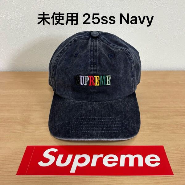 25ss Supreme Pigment Dye S Logo 6-Panel Navy タグ ステッカー付 Supreme Online シュプリーム キャップ ロゴ カモ