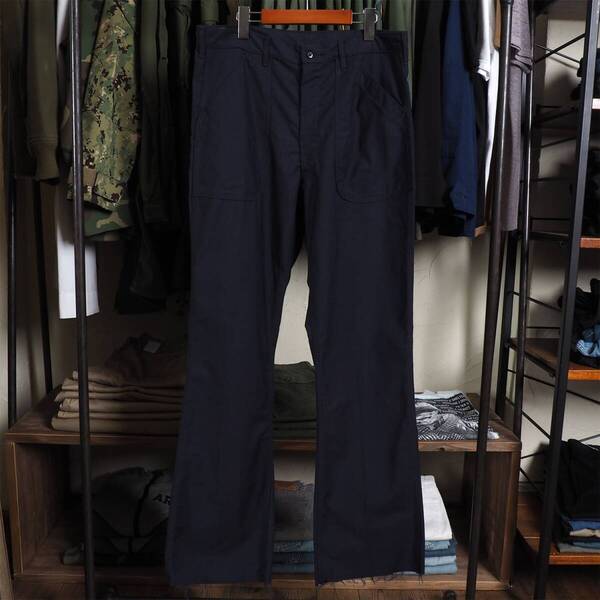 デッドストック 70s アメリカ軍 USN 海軍 Navy ベイカー パンツ Dark Blue ダークブルー ダブルステッチ W35 ビンテージ 米軍