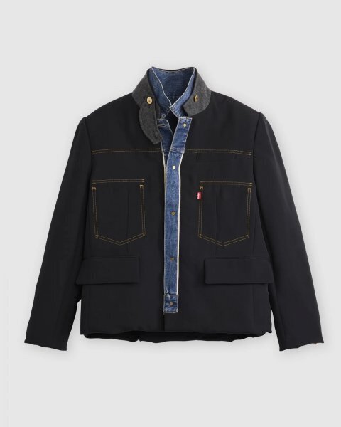 ■激レア!!■新品タグ付■ Levi's x sacai Denim x Matelasse Twill Reversible Blouson■size1■ロゴハンガー付■サカイ×リーバイスR