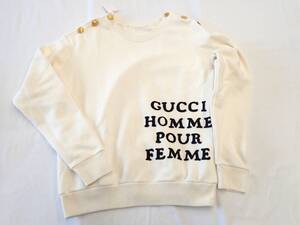 GUCCI グッチ GUCCI HOMME POUR FEMME 金ボタン オーバーサイズ スウェットシャツ トレーナー スウェット