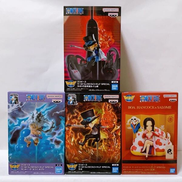 新品未開封【860】ワンピース フィギュア 4点 ワールドコレクタブル Special サボ 五老星 仏様 ルフィ ニカ ハンコック