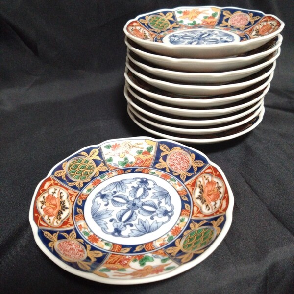 新品 有田焼 金彩染錦 古伊万里 花鳥文様 林斎 小皿10枚 料亭 レストラン おもてなし お祝い 会食 テーブルコーディネート