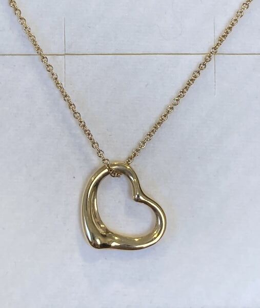 新品 未使用 正規品 ティファニー tiffany&co ネックレス オープンハート k18 750 ゴールド 箱巾着紙袋 プレゼント
