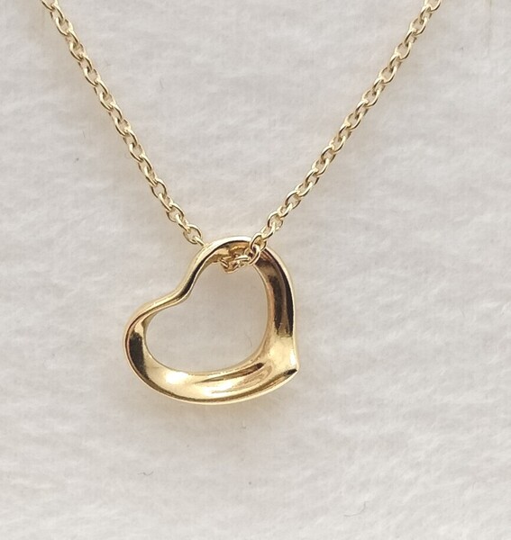 新品 未使用 正規品 ティファニー tiffany&co ネックレス オープンハート k18 750 ゴールド 箱巾着紙袋 プレゼント