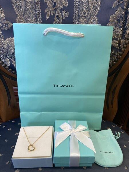 新品 未使用 正規品 ティファニー tiffany&co ネックレス オープンハート k18 750 ゴールド 箱 巾着 紙袋 プレゼント