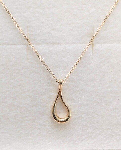 新品 未使用 正規品 ティファニー tiffany&co ネックレス ドロップ k18 750 ゴールド 箱巾着紙袋 プレゼント