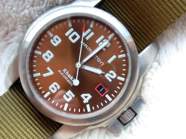 美品 Hamilton ハミルトン カーキ アクション 6311 khaki roots限定?モデル 裏スケルトンメンズ自動巻き腕時計 SWISSMADE