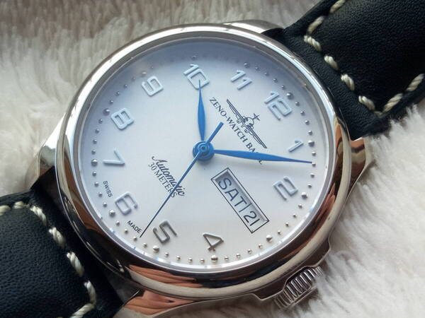 未使用同様 ゼノウォッチ バーゼル ZENO-WATCH BASEL AUTOMATIC ETA2836-2 SWISSMADE クラシックパイロット 35mmメンズ腕時計