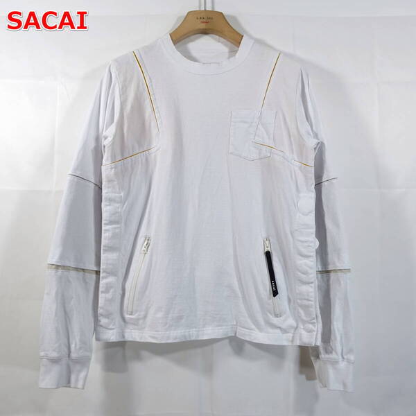 【良品】sacai パッチワークカットソー サカイ サイズ2(M相当) 白