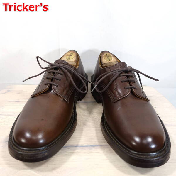【良品】トリッカーズ こげ茶 プレーントゥダービー Tricker's マーガレット・ハウエル別注 UK7.5(JP25.5相当)