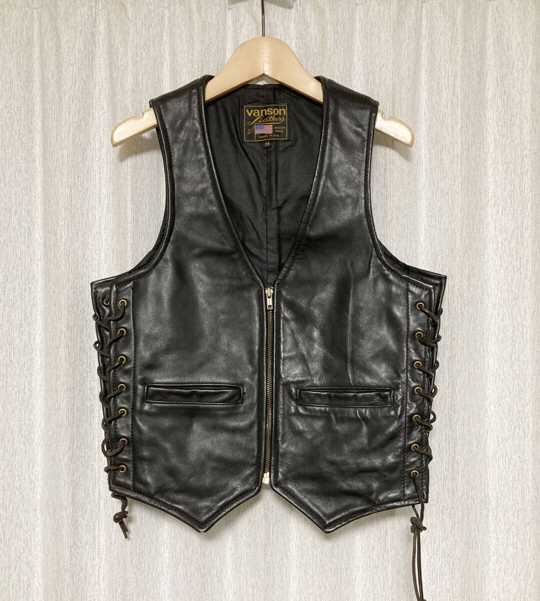 ★Vanson★ レザーベストサイドレースアップ 2025年最新】Yahoo!オークション -vanson レザーベストの中古品