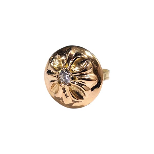 クロムハーツ / CHROME HEARTS クロスボール スタッドピアス 22K with 1Pパヴェダイヤモンド