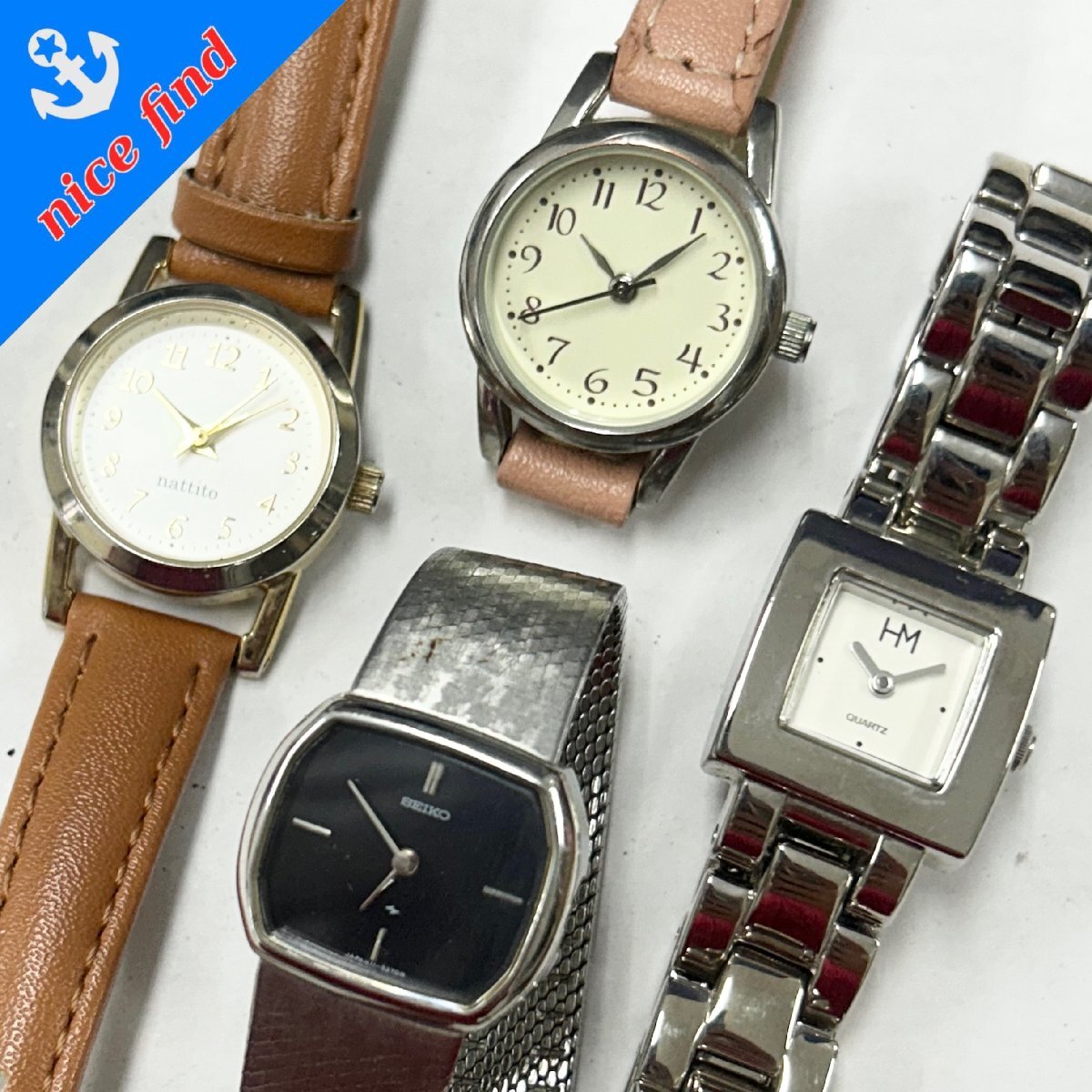 SEIKO HM ハナエモリ Wフェイス クォーツ腕時計 m03 SEIKO HM ハナエモリ Wフェイス クォーツ腕時計 m03 SEIKO HM