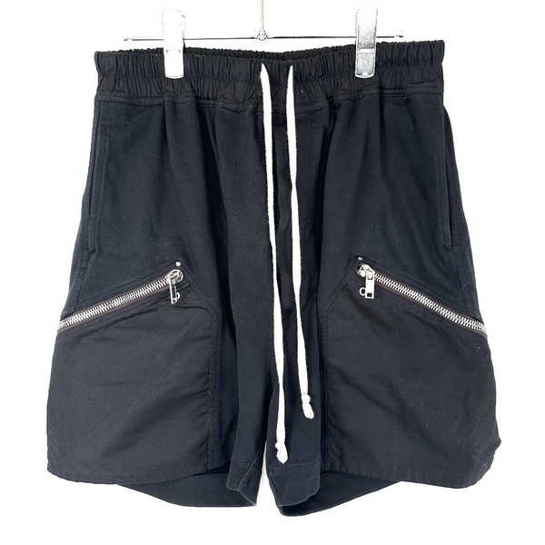 希少◇Rick Owens リックオウエンス ドローストリングポッズ ショーツハーフパンツ ブラック 46 メンズ レディース ユニセックス