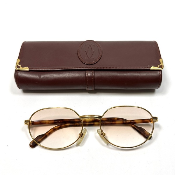 希少◇Cartier カルティエ マスト サントス シングルポイント メガネ サングラス Cモチーフ ゴールド メンズ レディース ユニセックス