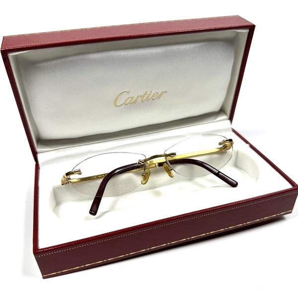 希少◇Cartier カルティエ リムレス シングルポイント メガネ サングラス Cモチーフ ヴィンテージ メンズ レディース ユニセックス