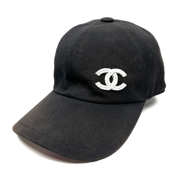 超希少◇CHANEL シャネル ベースボールキャップ ココマーク ビーズ パール 帽子 メンズ レディース ユニセックス