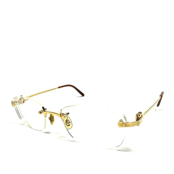 希少◇Cartier カルティエ リムレス シングルポイント メガネ サングラス Cモチーフ ヴィンテージ メンズ レディース ユニセックス