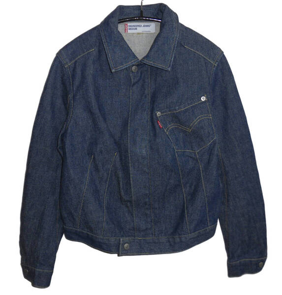 美品 LEVI'S リーバイス 00's ENGINEERED JEANS エンジニアードジーンズ 立体裁断 デニム トラッカージャケット M レディース 70101-08