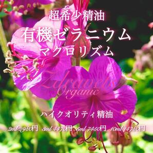【超希少】有機ゼラニウムマクロリズム精油2ml
