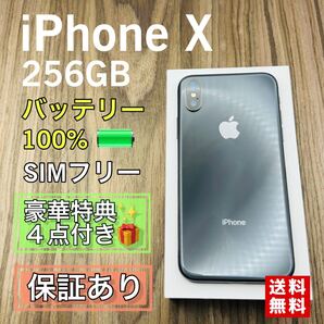 iPhoneX スペースグレイ 256GB SIMフリー 新品バッテリー