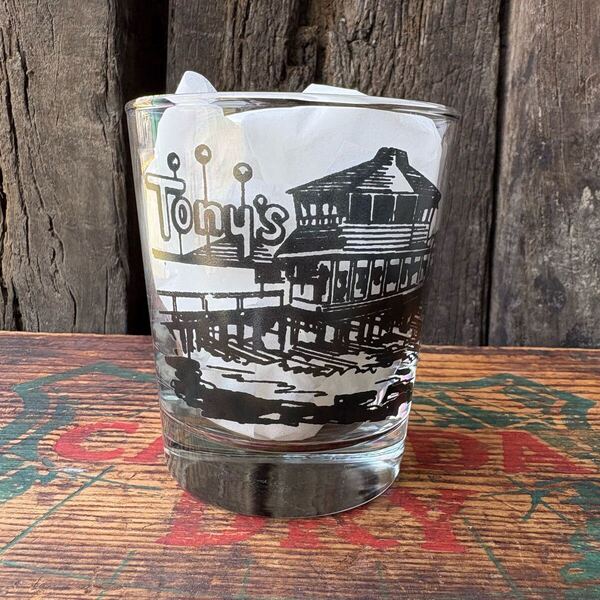 【USA vintage】Tony's on the Pier Souvenir glass グラス コップ アメリカビンテージ