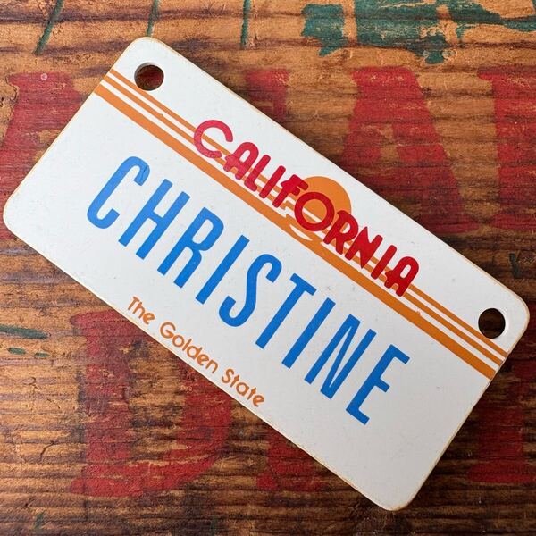 【1980s USA vintage】ネームプレートマグネット CHRISTINE アメリカビンテージ ナンバープレート カリフォルニア