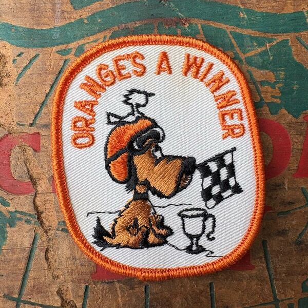 【1970s USA vintage】Wappen ORANGE'S A WINNER ワッペン モトクロス レーシング アメリカ ビンテージ スヌーピー?
