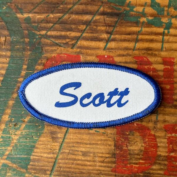 【USA vintage】Name Tag Patch Scott ネームタグ ワッペン パッチ アメリカ ビンテージ