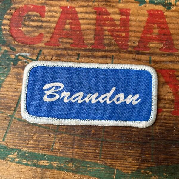 【USA vintage】Name Tag Patch Brandon ネームタグ ワッペン パッチ アメリカ ビンテージ