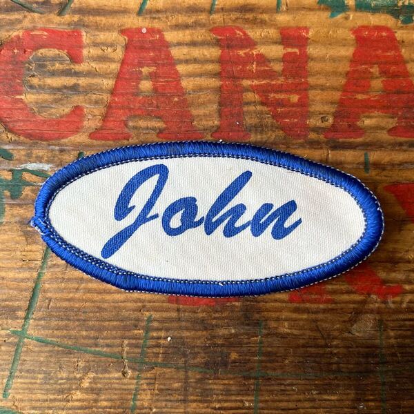 【USA vintage】Name Tag Patch John ネームタグ ワッペン パッチ アメリカ ビンテージ