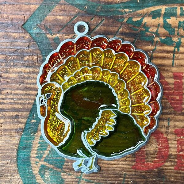【USA vintage】stained glass Turkey ステンドグラス 七面鳥 サンキャッチャー アメリカ ビンテージ