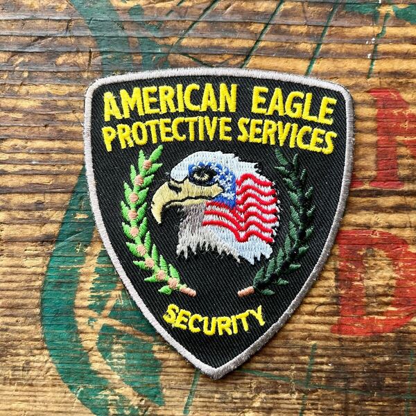 【USA vintage】ワッペン AMERICAN EAGLE PROTECTIVE SERCVICE セキュリティ イーグル アメリカ ビンテージ