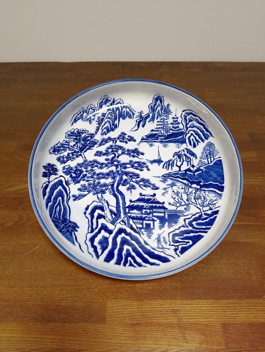 色絵印判花籠.唐草紋8寸皿 一枚 色絵皿Antique Sam's Collection