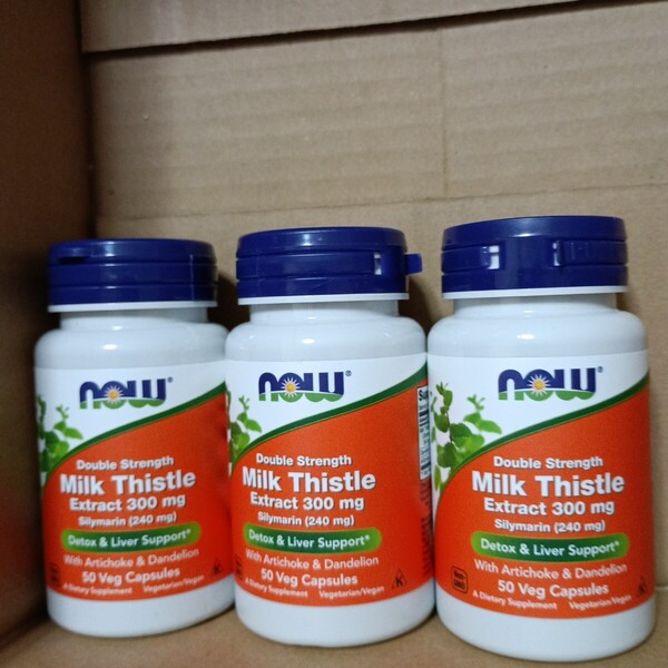 NOW Foods ミルクシスル 300mg、ベジカプセル50粒 【3本セット】