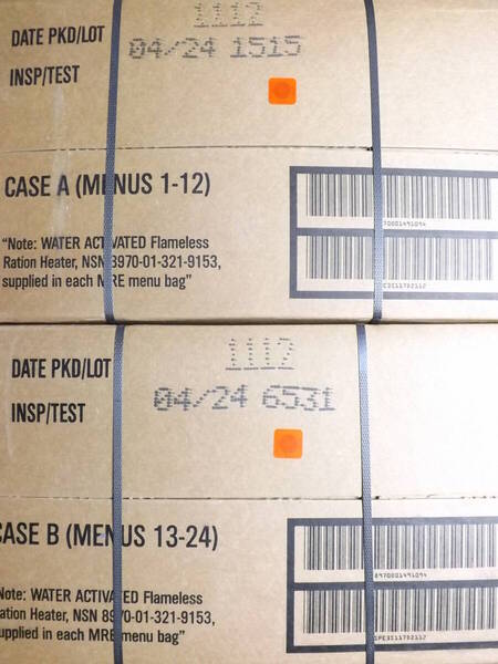 送料込み☆MRE 2箱セット☆送料無料☆米軍放出品 レーション 24個 2024年検品 A and Bセット 戦闘糧食 実物希少品 未開封