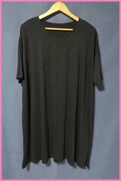 WHT-7‐4☆春夏☆新品☆送料込み☆即決☆ナチュラル系☆綿レーヨン☆Tシャツ素材☆M~Lサイズ☆ワンピース☆黒☆ゆったり