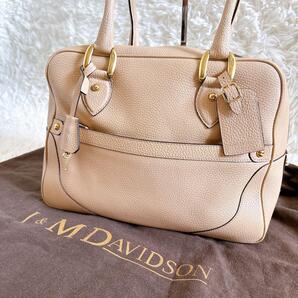 J&M DAVIDSON ジェイアンドエムデヴィッドソン MIA ミア 2way ボストンバッグ ベージュ レザー ショルダー トート レディース 通勤 通学
