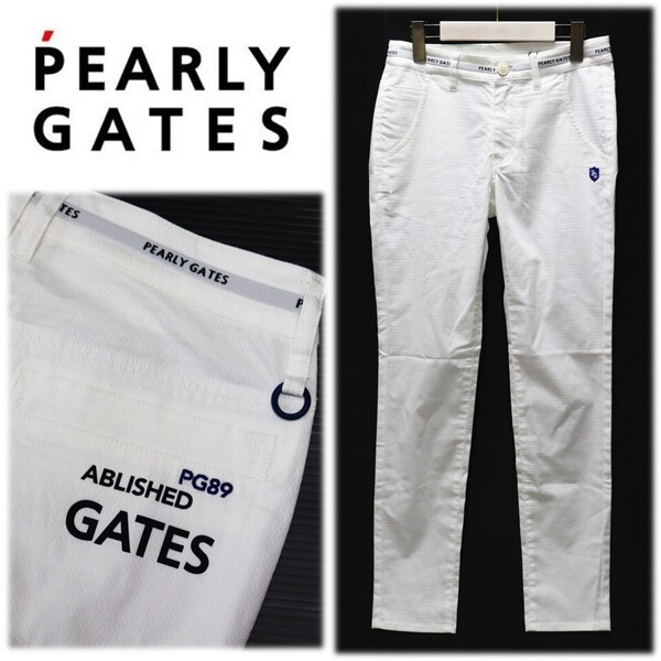 《PEARLY GATES パーリーゲイツ》新品 定価24,200円 ティー付 薄手 接触冷感 +PLUSCOOL ストレッチパンツ ゴルフパンツ 0(W71)S1879