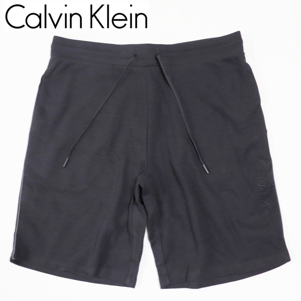 《Calvin Klein カルバンクライン》新品 ロゴ刺繍 サイドライン入ハーフパンツ ショートパンツ 大きめM(W86~92)S1779