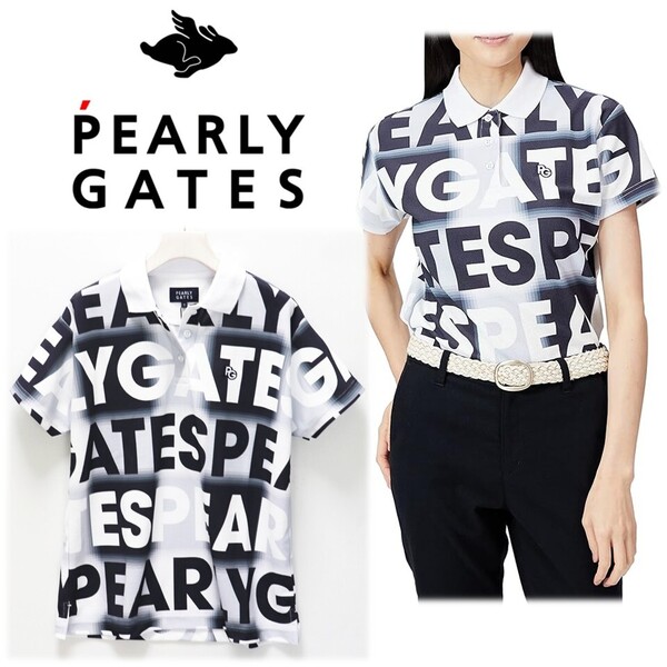 《PEARLY GATES パーリーゲイツ》新品 定価23,100円 ハニカム ソフト仕上げ チェック・BIGロゴ柄ポロシャツ ゴルフウェア 1(M) S2094