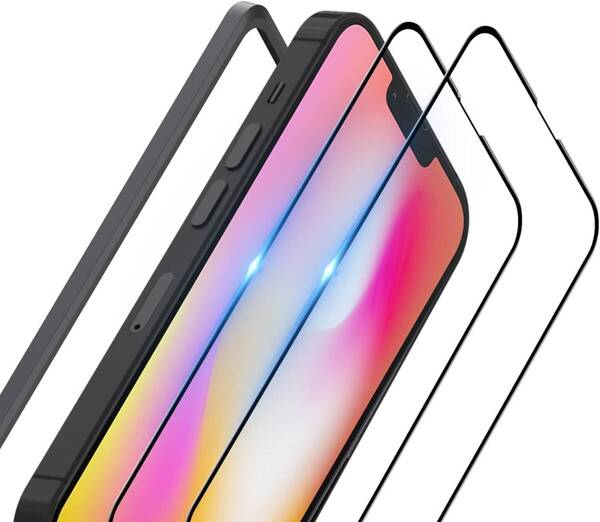 ガラスフィルム iPhone 16e / iPhone 14 用 保護フィルム 2枚 日本AGC素材採用 ガイド枠付き 強化ガラス 液晶保護フィルム 9H硬度