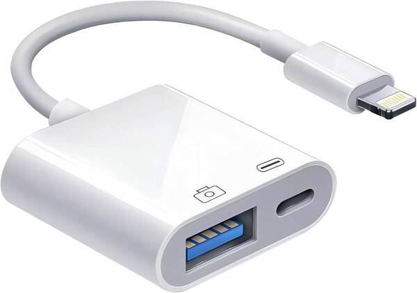 iPhone Lightning USBカメラアダプタ 2in1 【正規MFi認証品】 iPhone USB変換アダプタ PD急速充電